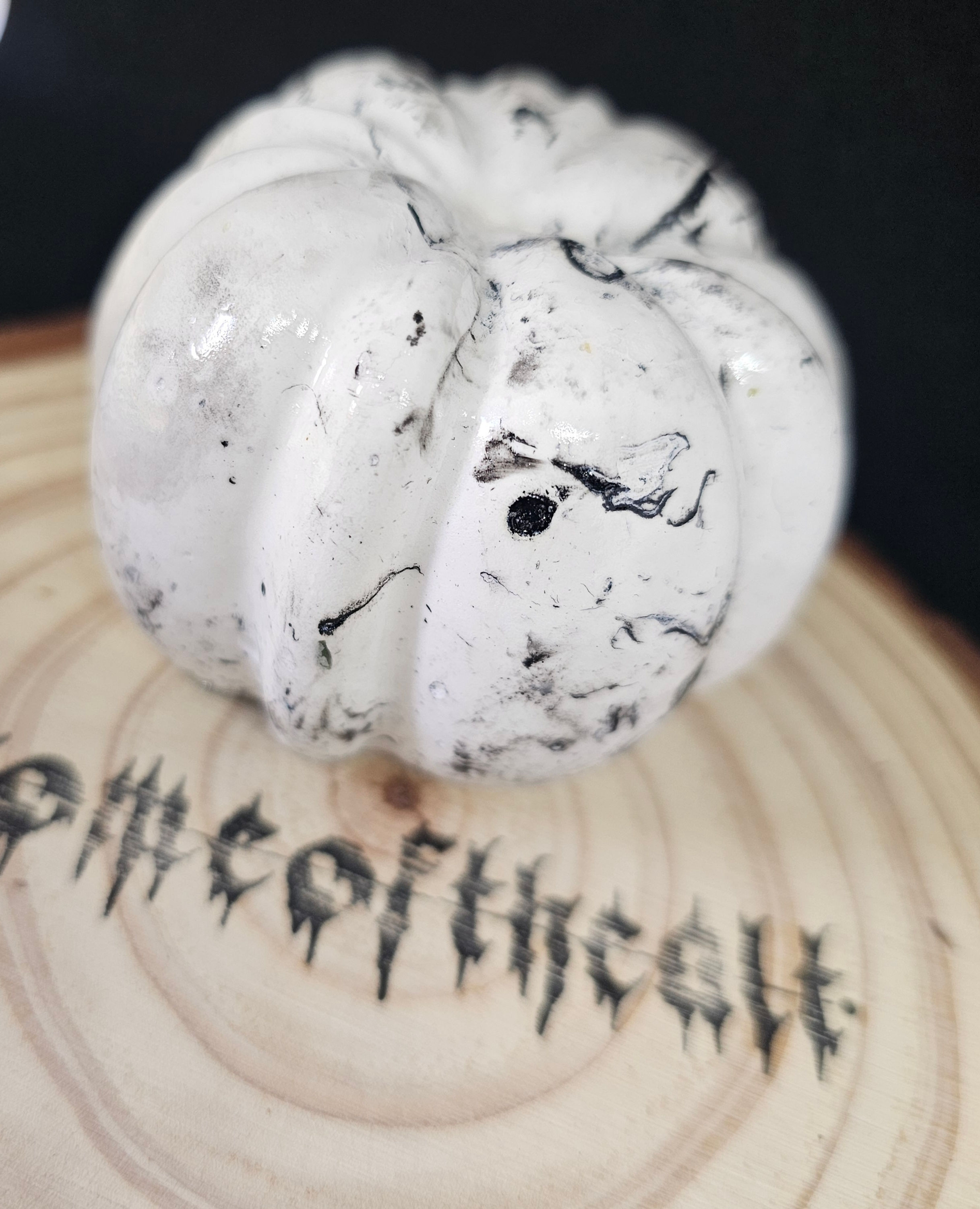 Marbled Pumpkin Sculpture