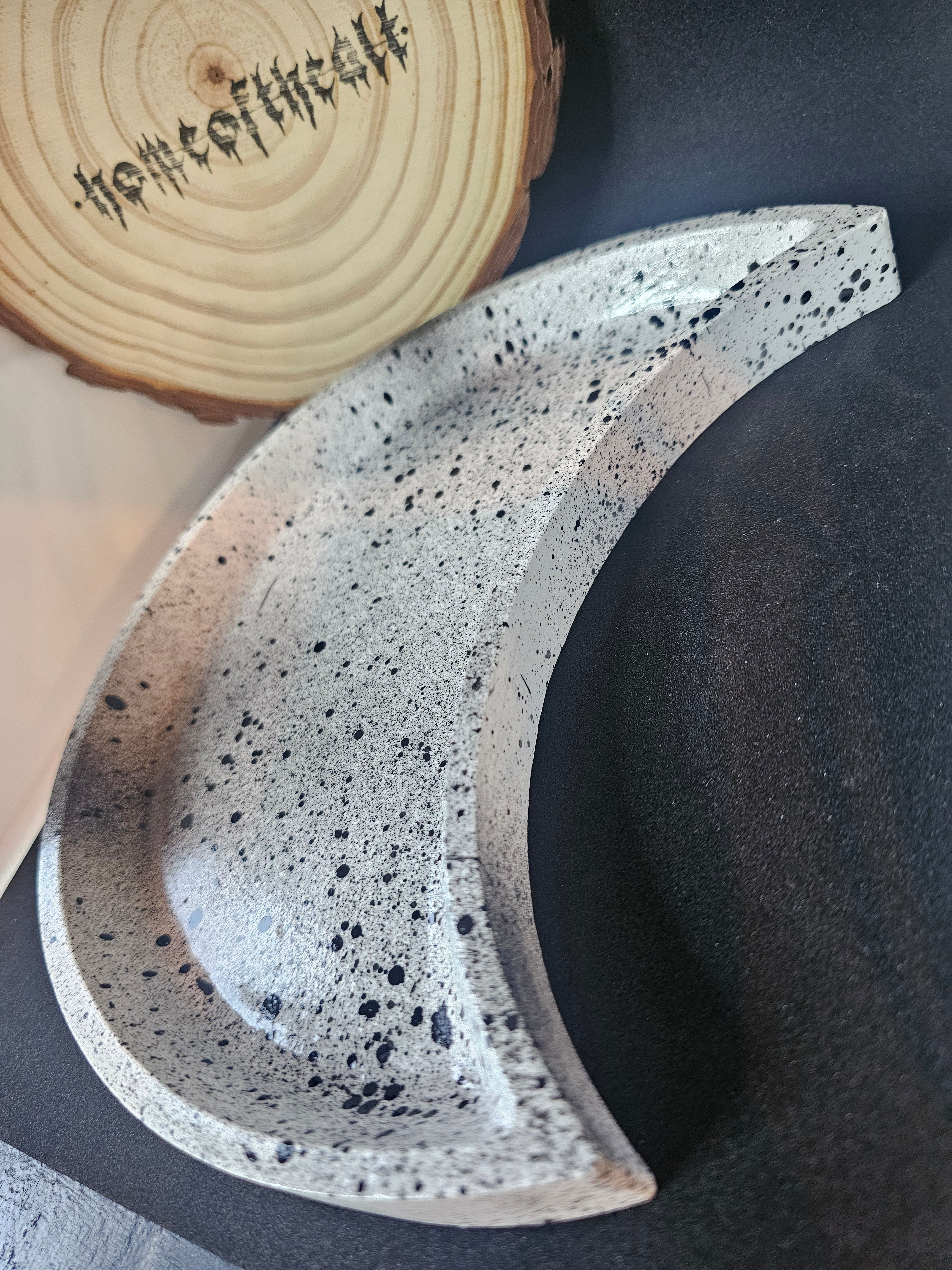 Moon jewellery tray - monochrome splatter