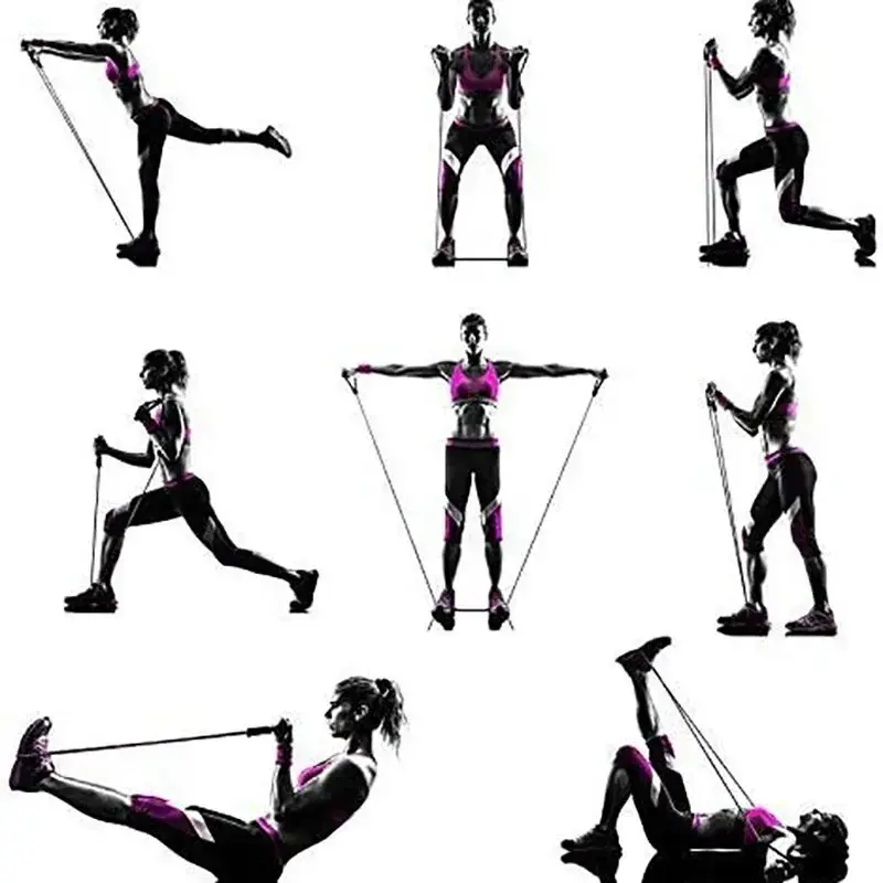 Thumbnail: Resistance Bands with Handles for Home Gym, Exercise Strength Training Bands for