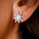 Thumbnail: The Large Opal Stars - Sterling Silver CZ Earrings