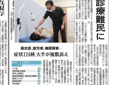 【河北新報】『接種後不調 診療難民に』東北患者の会運営が取材されました