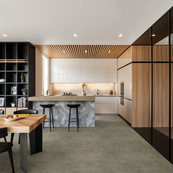 kuchnia  - wizualizacja kuchni - na wcześniejszym slajdzie dla porównania - zdjęcie z realizacji