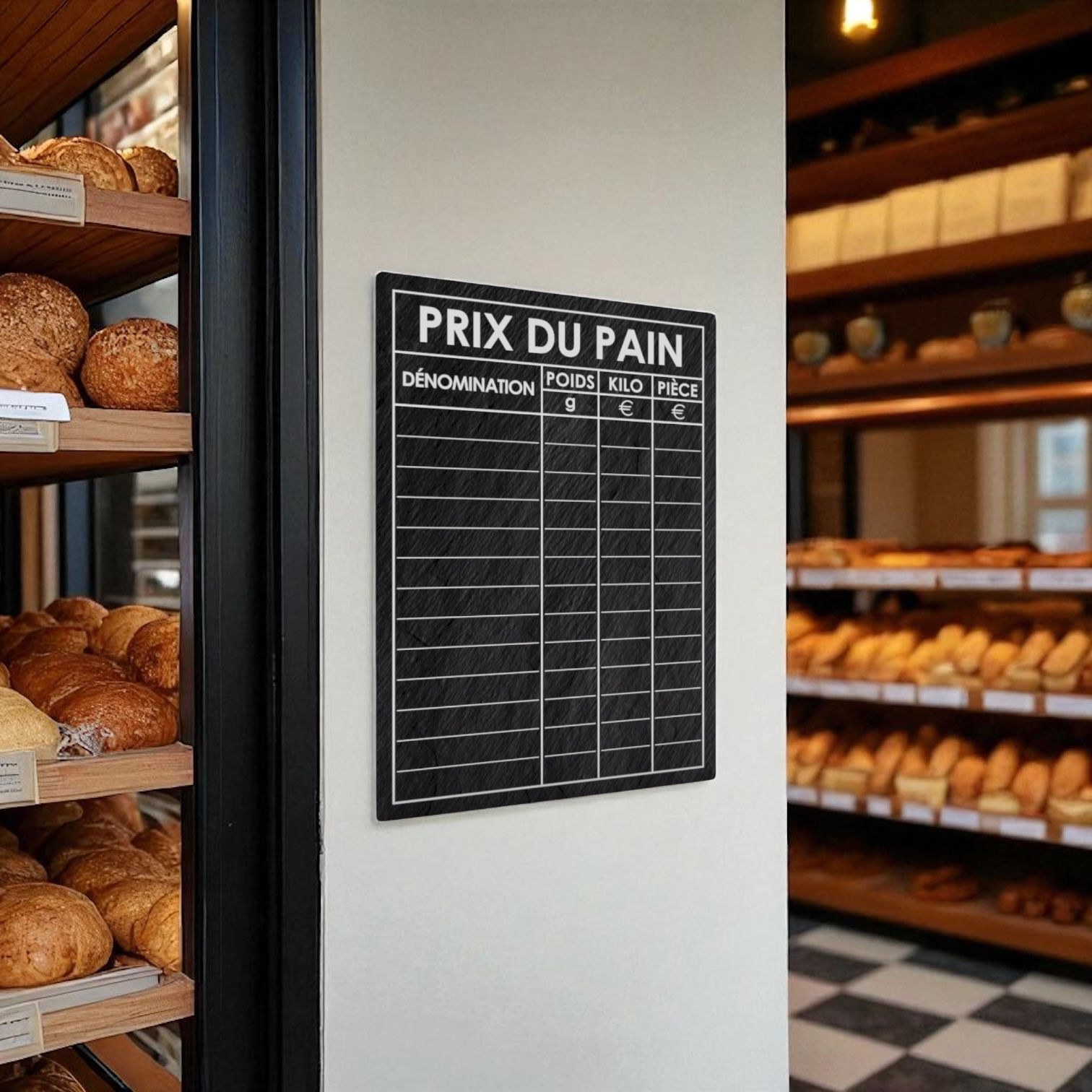 Panneau "Prix du Pain" | Fond Ardoise