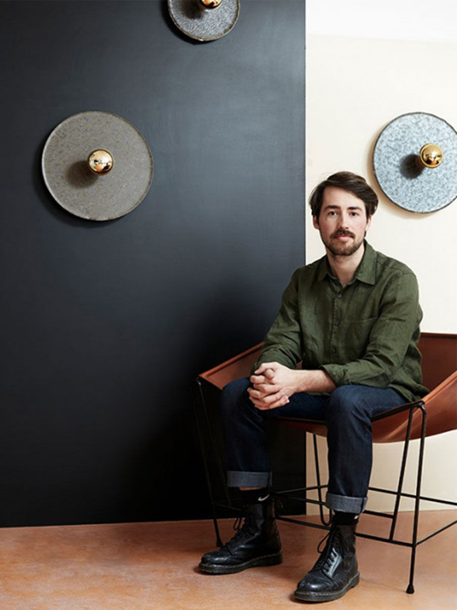James Walsh with his and Ash Allen’s Igneous light. Photo courtesy Caitlin Mills