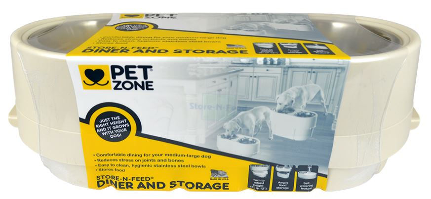 Thumbnail: Pet Zone Store-N-Feed Diner and storage pet feeding bowl set