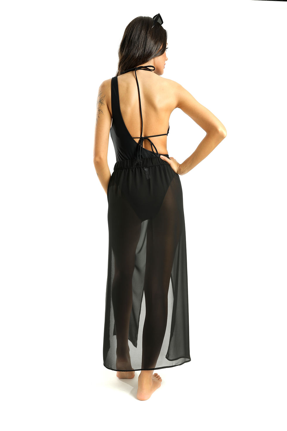 Thumbnail: SUNSET CRUSH Black Maxi Skirt