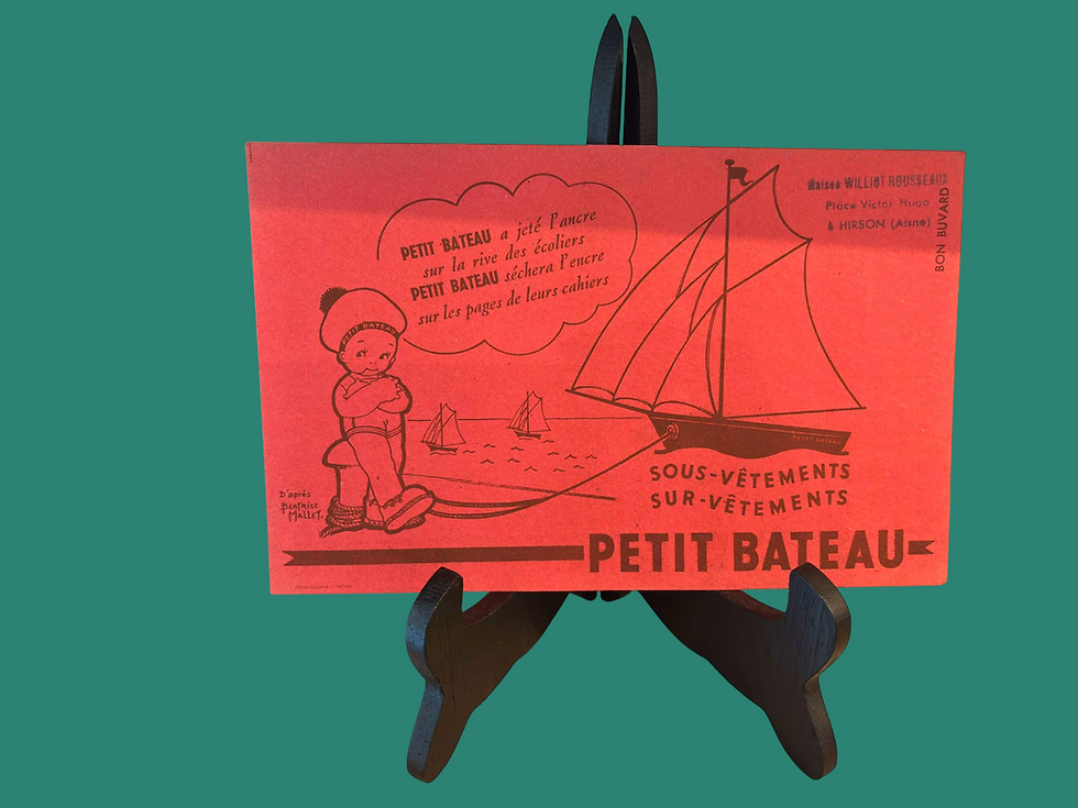 Buvard rouge Petit Bateau Beatrice Mallet vintage esprit Kewpie vue 1