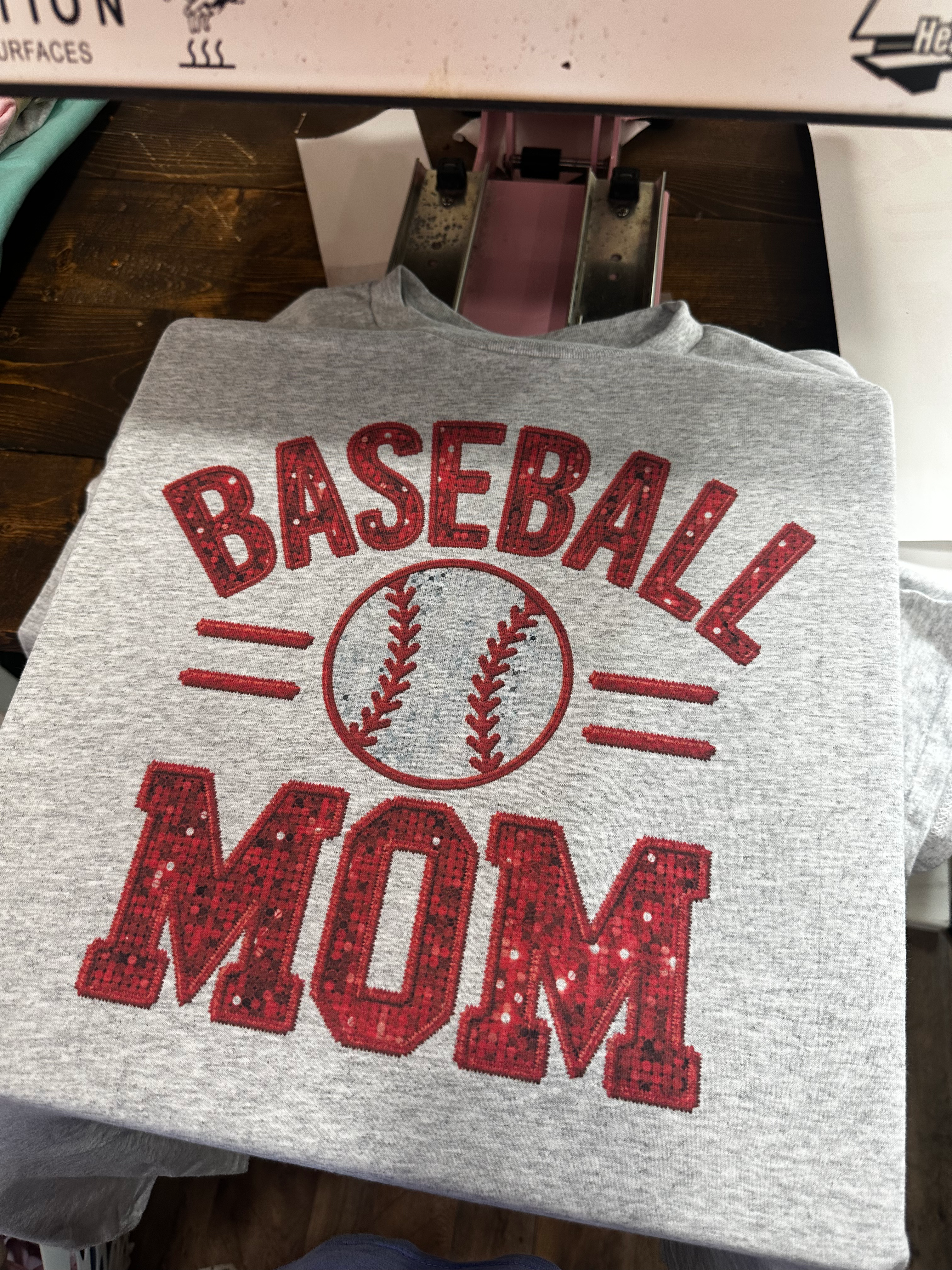 Red baseball mom 