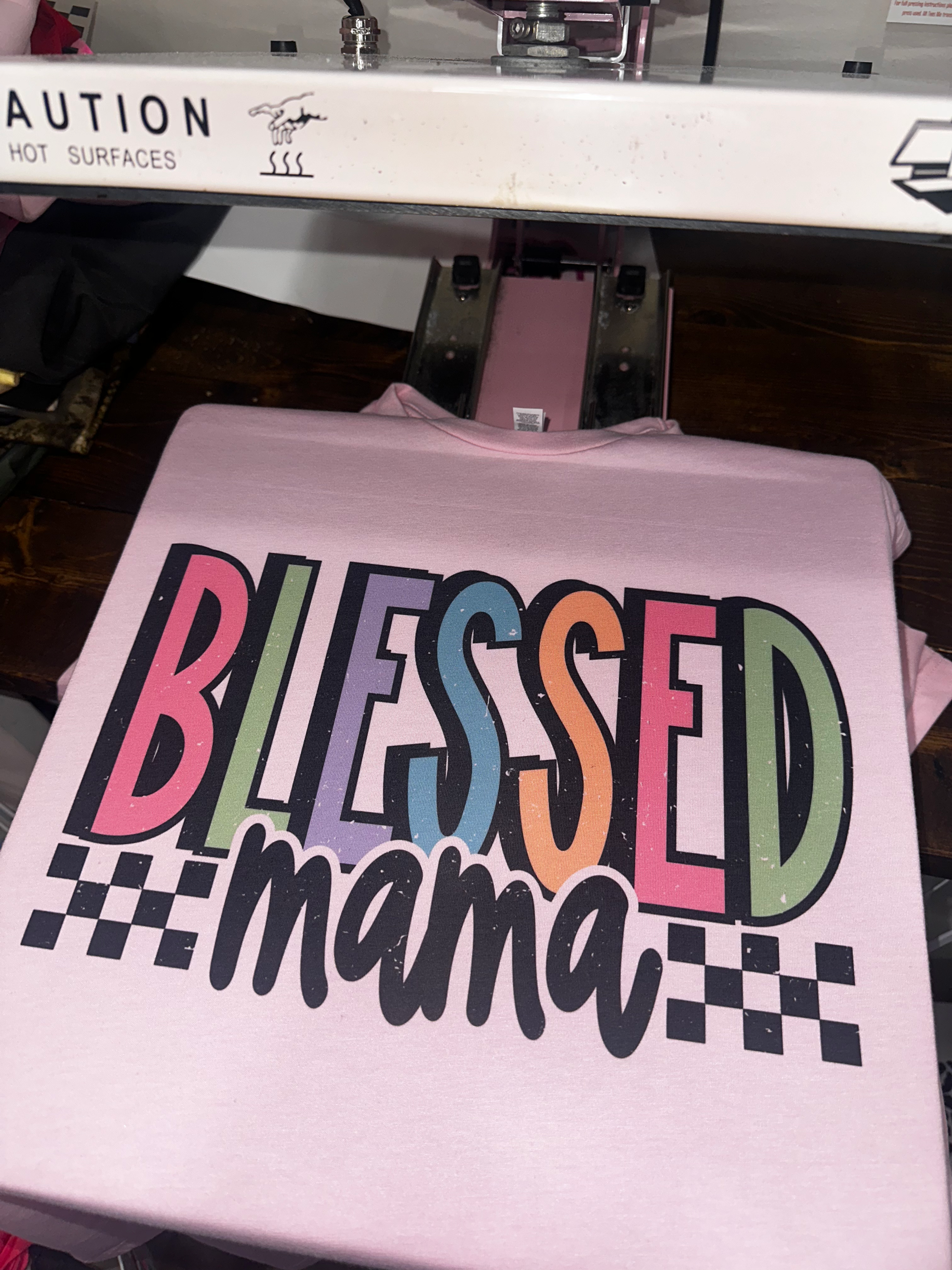 Color block blessed mama 