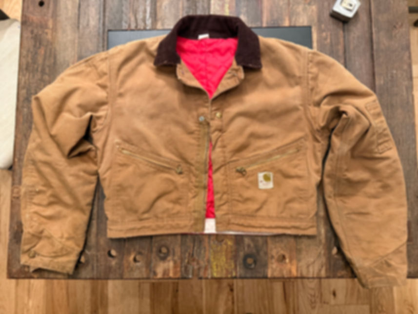 RARE NECKLINE! Small Upcycled Carhartt Coverall Jacket