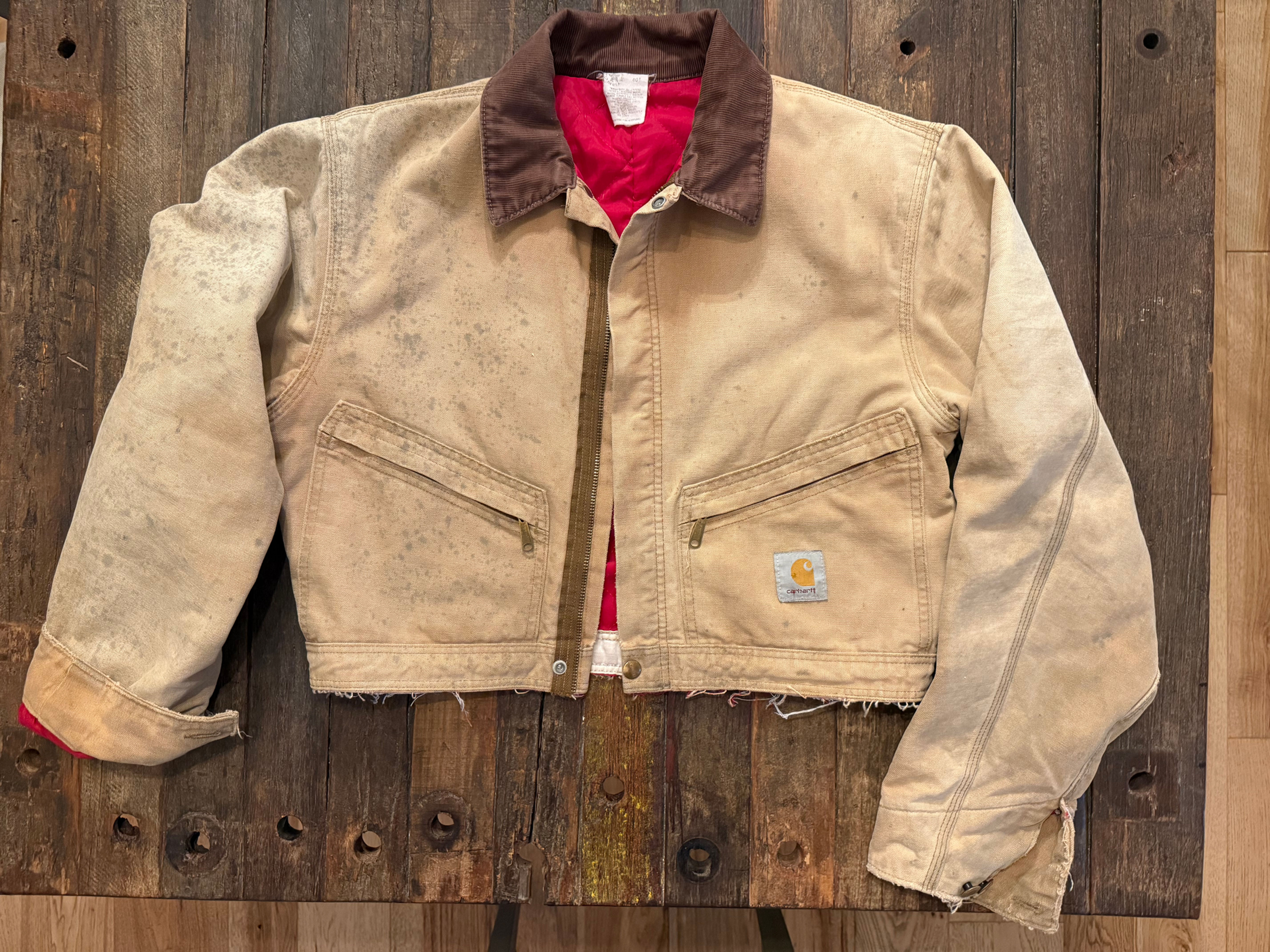 SMALL Vintage Carhartt Cropped Coverall Jacket 1