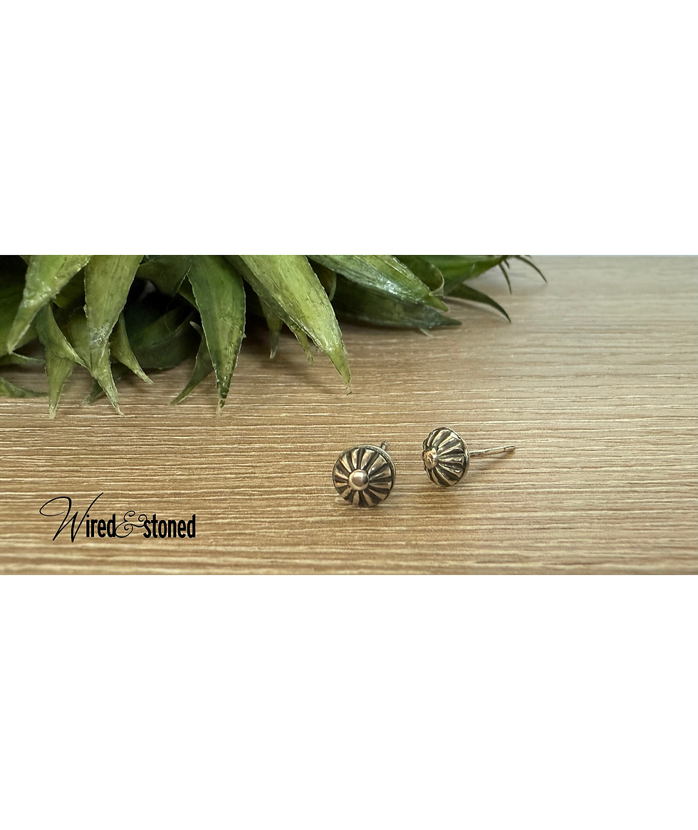 Thumbnail: Fine Silver Petite Button Wheel Earrings