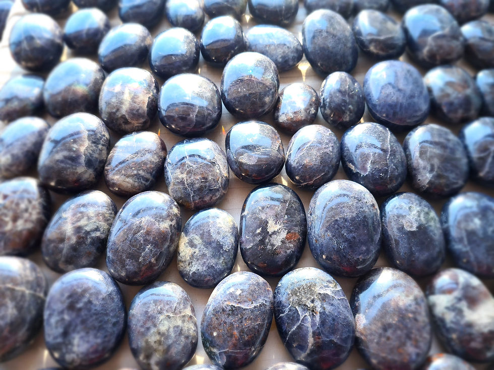 Thumbnail: Iolite Sunstone Palm Stones