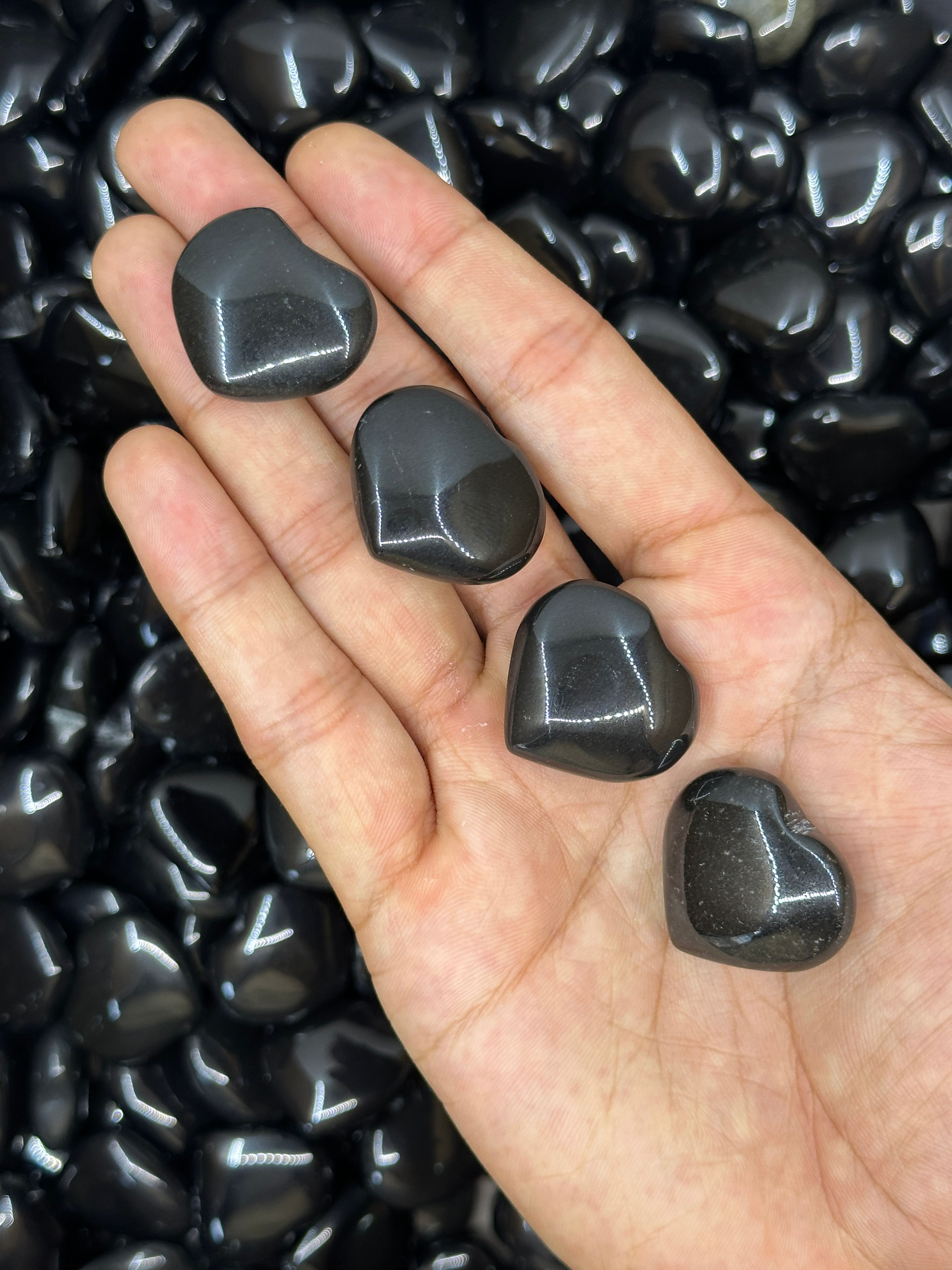 Mini Black Agate Hearts