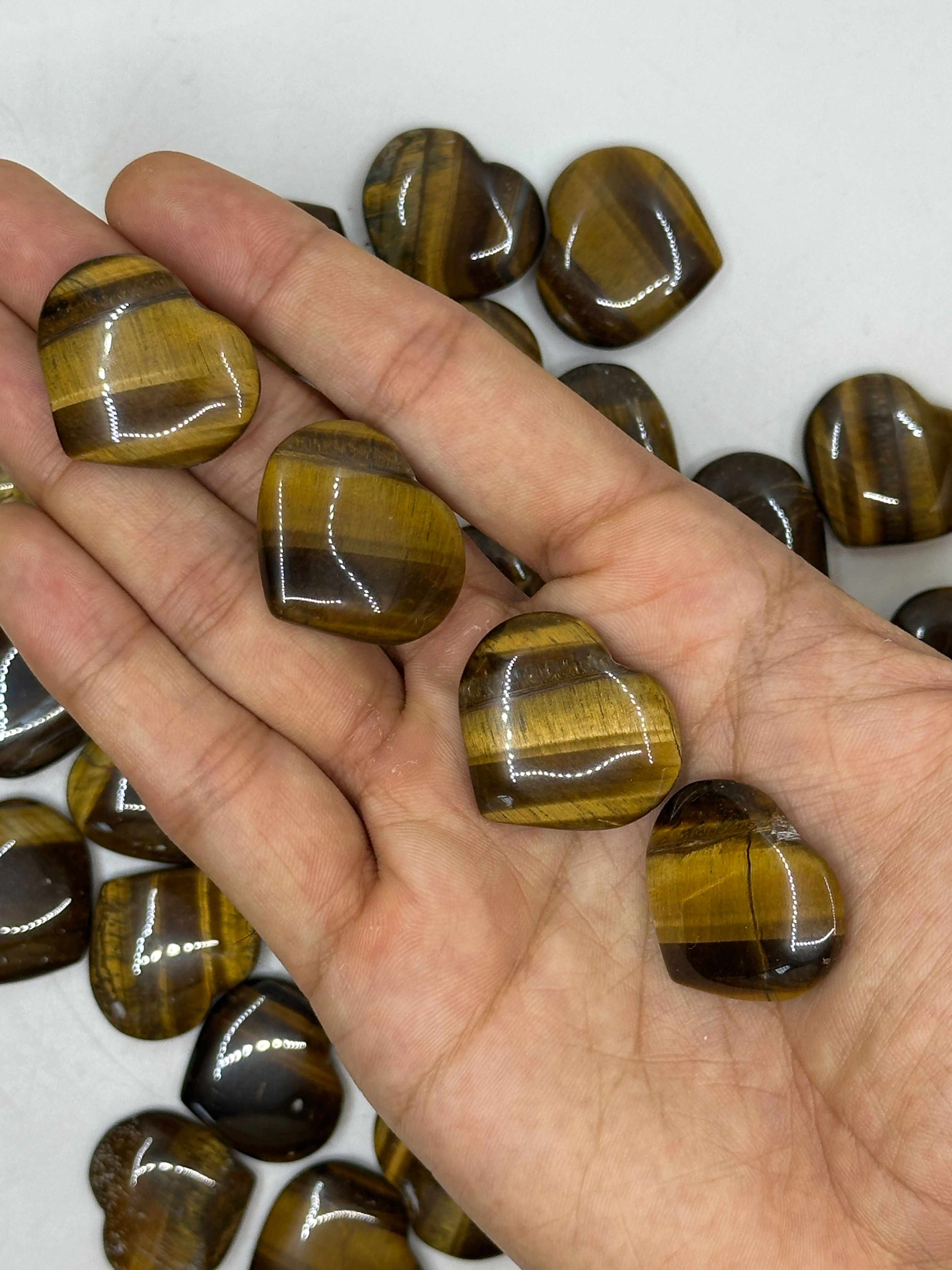 Mini Tiger Eye Hearts