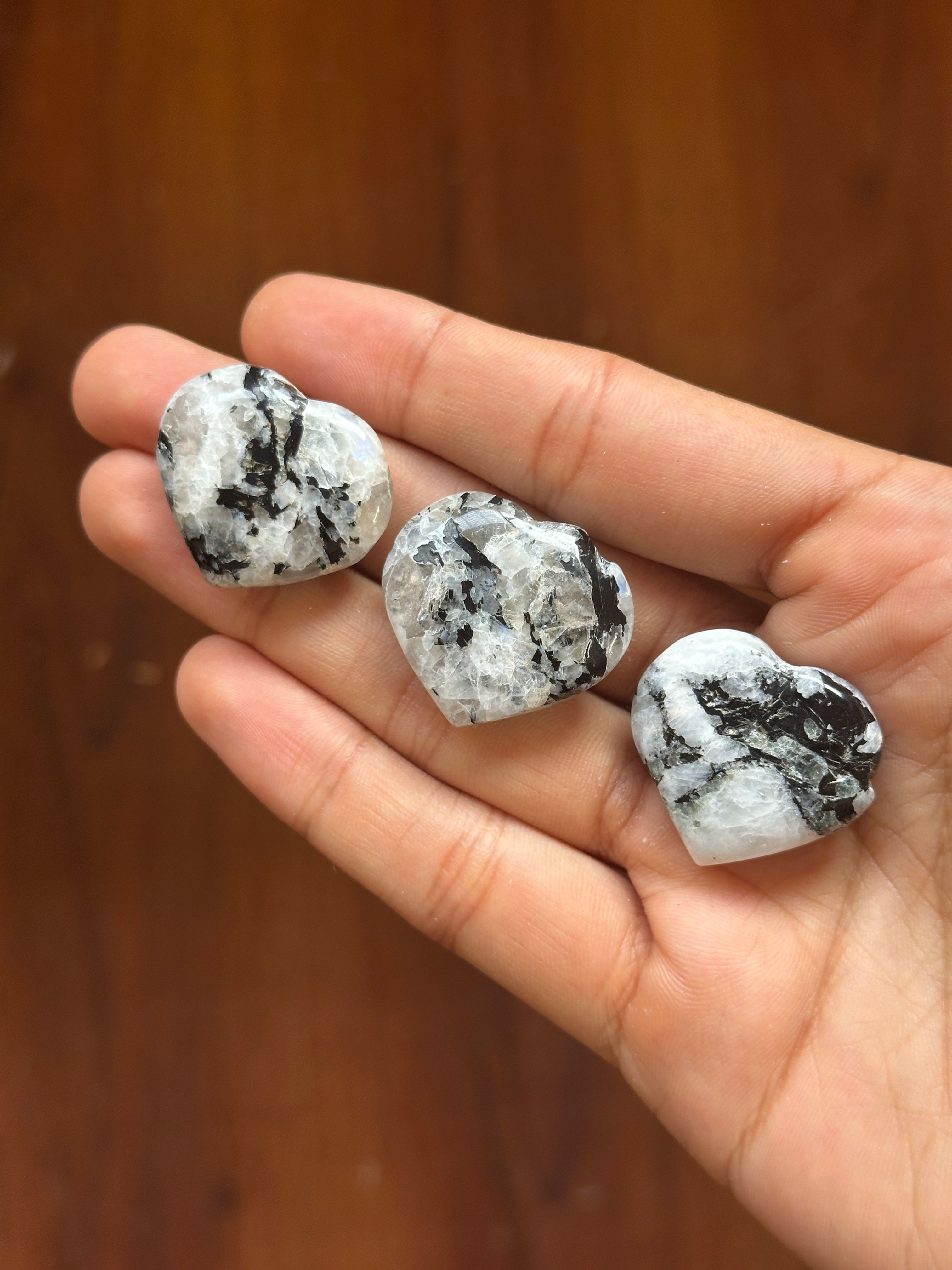 Mini Rainbow Moonstone Hearts