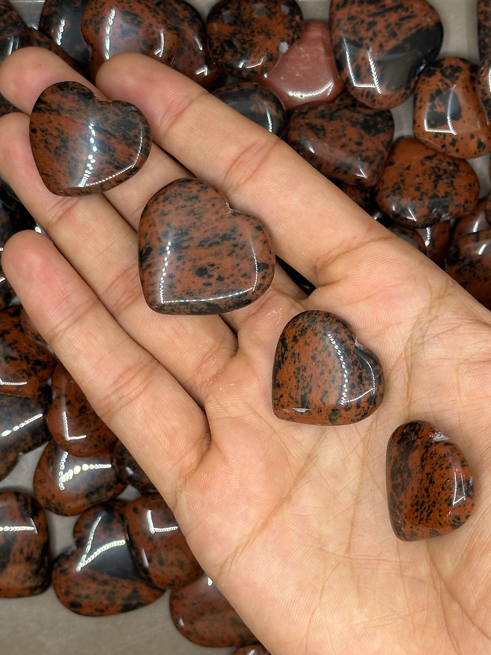 Mini Mahogany Obsidian Hearts