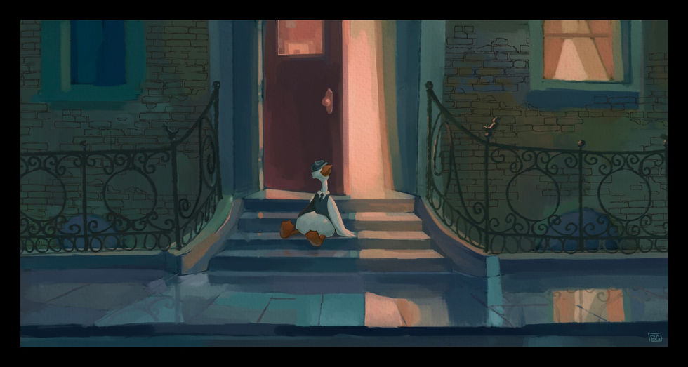 Waiting on the Steps