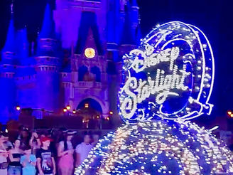 Disney Starlight Parade Float in Front of Cinderella Castle in the Magic Kingdom