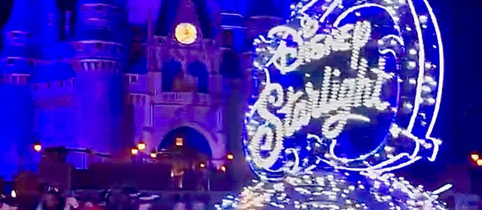 Disney Starlight Parade Float in Front of Cinderella Castle in the Magic Kingdom
