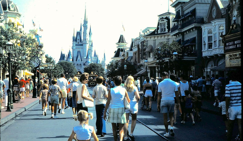 Main Street U.S.A. looking toward Cinderella Castle in the 1970's