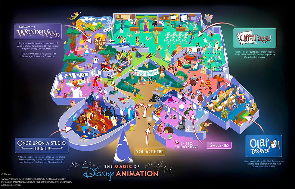 Hollywood Studio's Magic of Disney Animation Map |Image Credit Disney Parks Blog