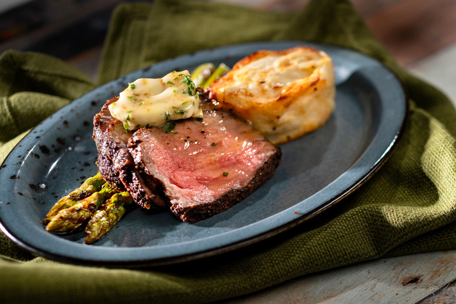 Peppercorn-crusted Striploin - Image Credit: Disney
