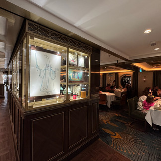 Sketch art in the 1923 restaurant on the Disney Wish