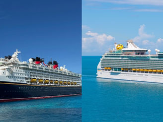 Two DCL ships on the left and a RCL ship on the right