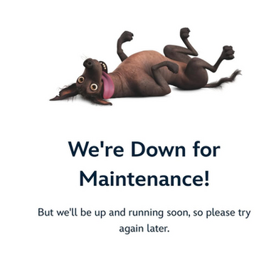 Error Message feature Dante from Disney's ADR web site after it crashed on August 14, 2025