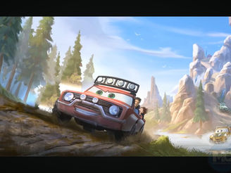 Concept art of the new Cars Land attraction coming to Walt Disney World