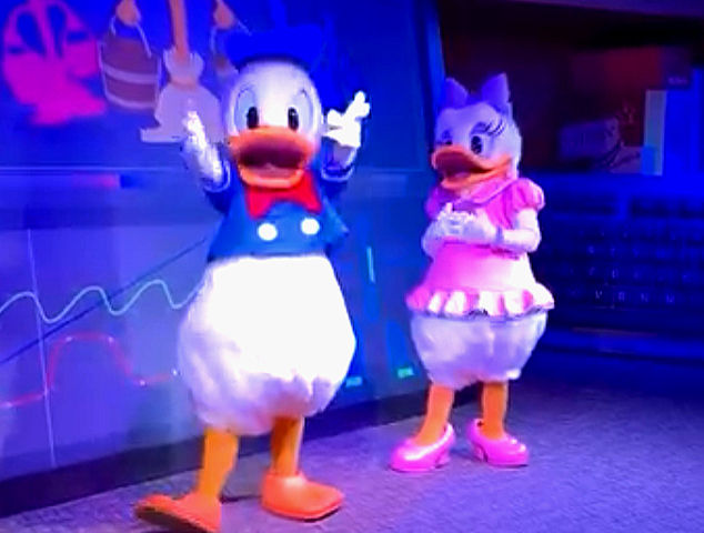 Donald and Daisy Duck at Off the Page in the Magic of Disney Animation at Disney's Hollywood Studios.
