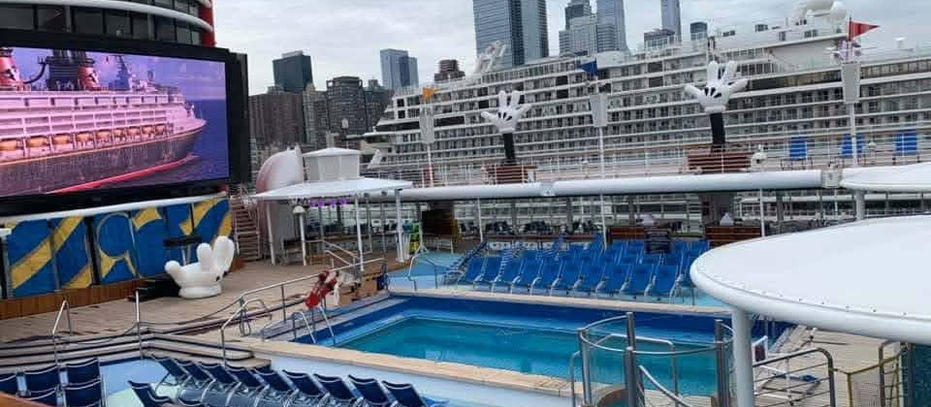 New York City seen from the pool deck of the Disney Dream