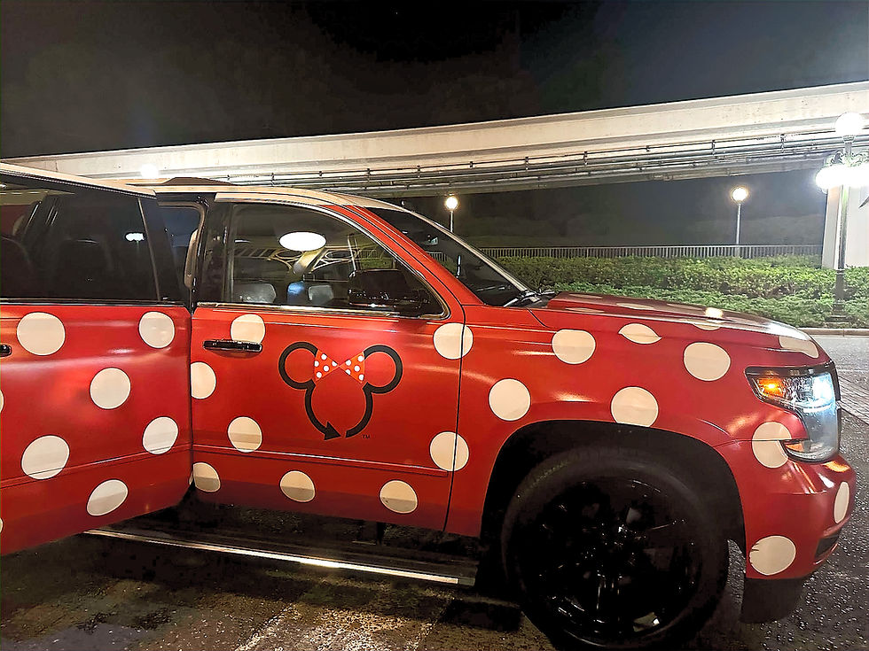 Minnie Van at Walt Disney World at Night