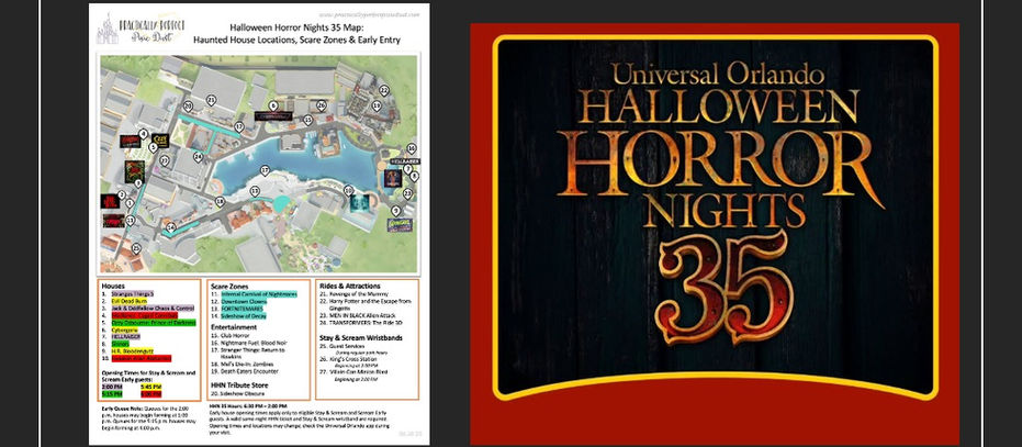 A preview of the HHN 35 map next to the HHN 35 logo