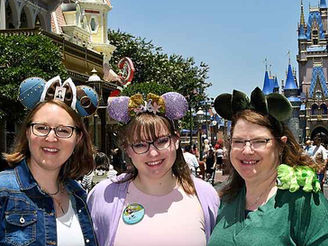 Bren, Lyn, and Kim on Main Street USA at the Magic Kingdom
