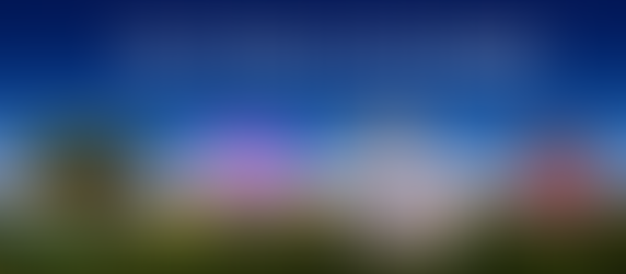 Tree of Life, Spaceship Earth, Cinderella Castle, and the Tower of Terror on a dark blue sky with green grass.