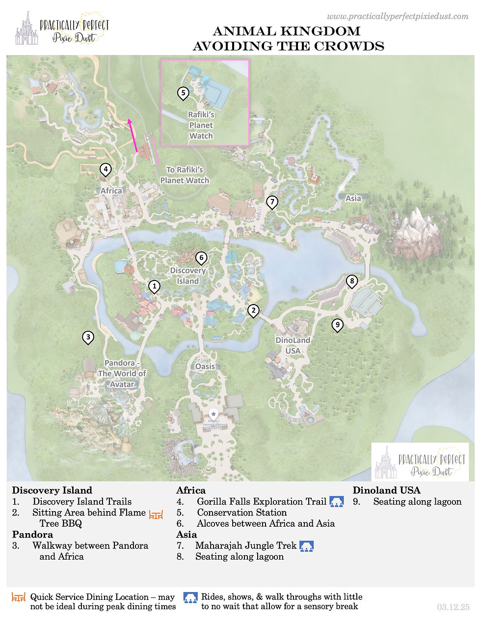 Animal Kingdom Avoiding Crowds Map