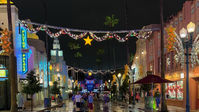 Hollywood Boulevard during a rainy night during Jollywood Nights