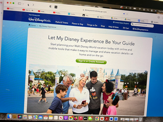 My Disney Experience Home Page on DIsney.com