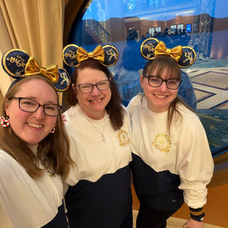 Pixie Dust trio in in Spirit Jerseys and Minnie Ears on the Disney Magic