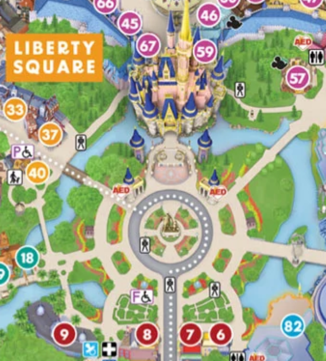 Cinderella Castle Hub Map for the Magic Kingdom in Walt Disney World 2026