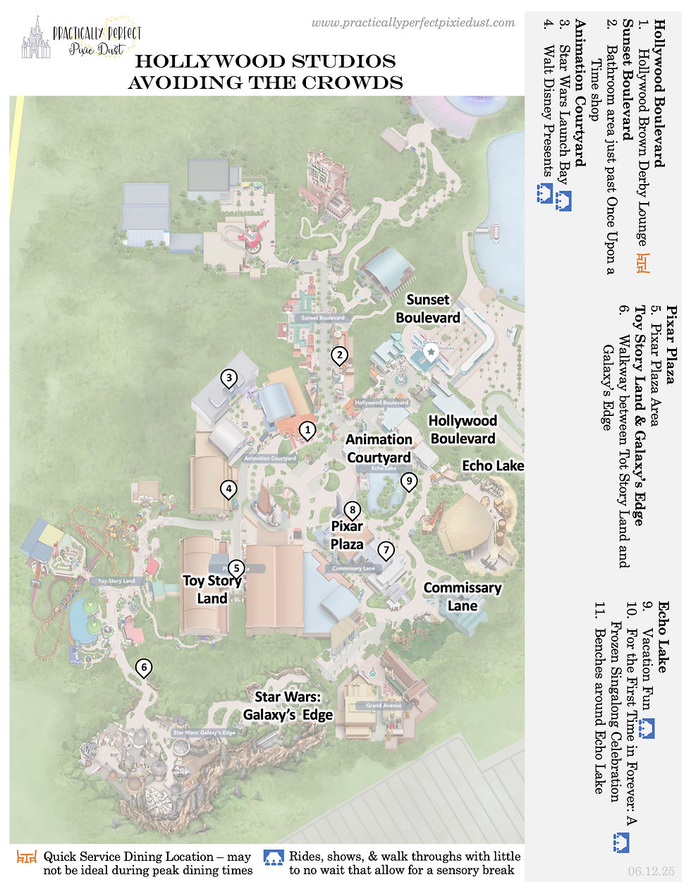 Hollywood Studios Avoiding the Crowds Cheat Sheet