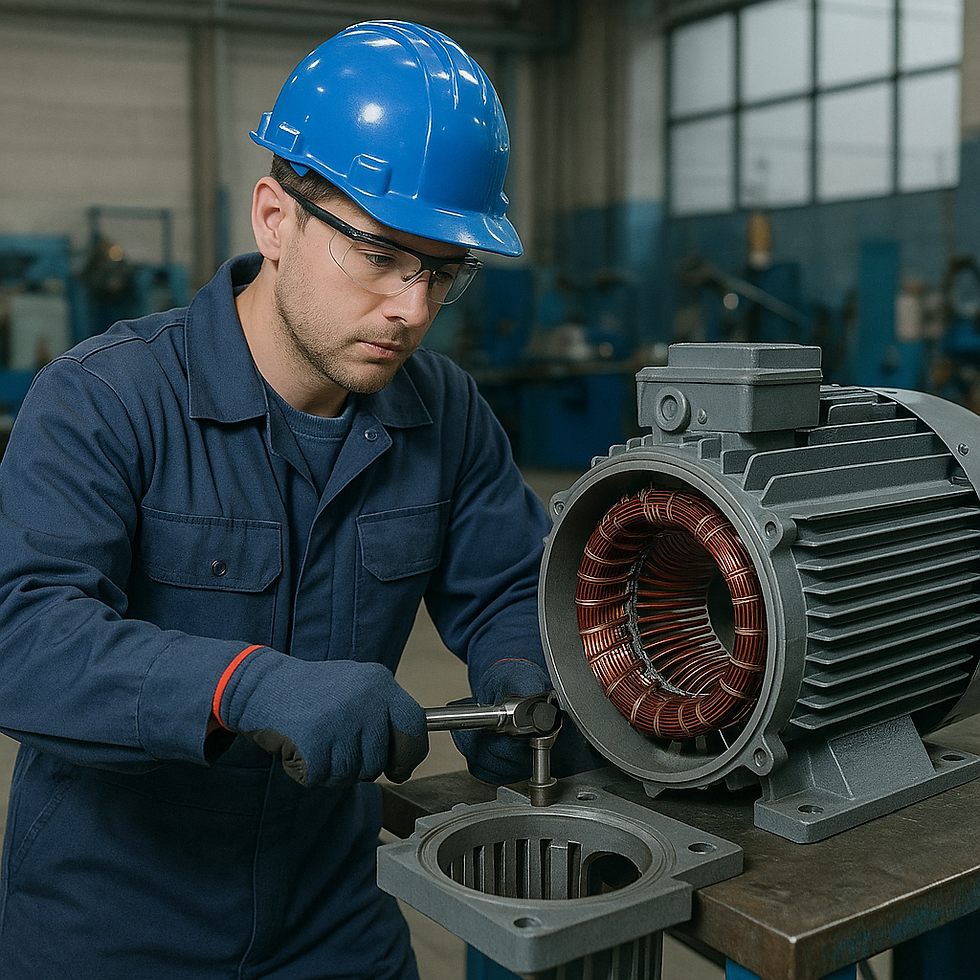 Technician Maintaining Electric Motor.png