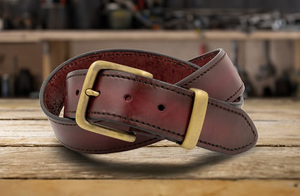 38 MM Hand Coloured and Hand Stitched Natural Vegetable Tanned Belt