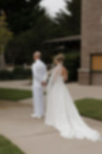 Emotional first look between bride and father before ceremony by a San Luis Obispo Photographer Mackenzie Rana