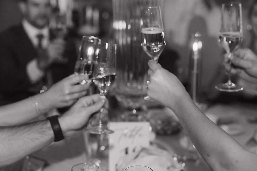 Glasses clinking after a toast London House Chicago