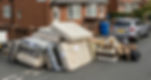 Mattresses awaiting collection through a local authority bulky waste service