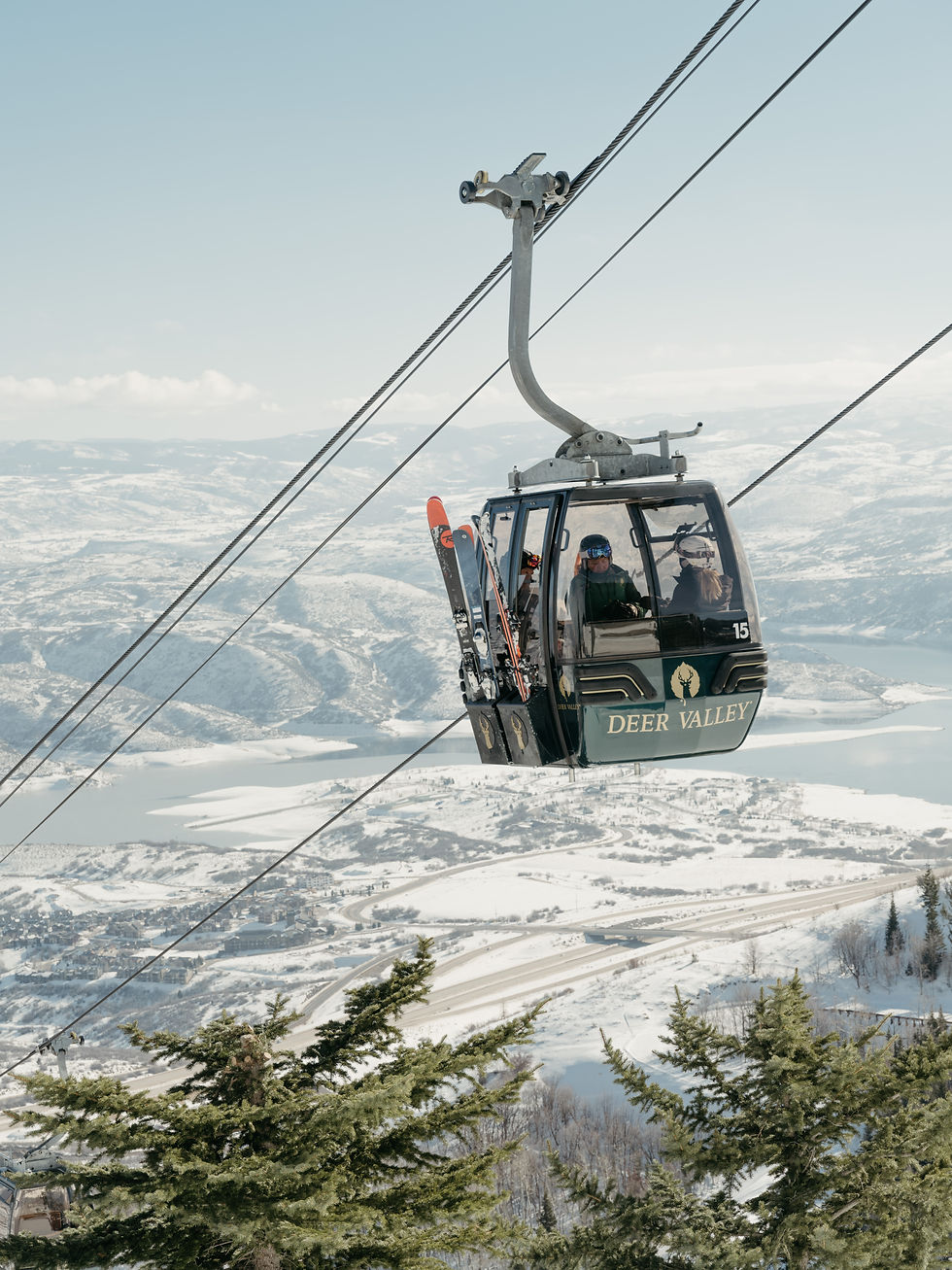 gondola with deer valley on the front with town below