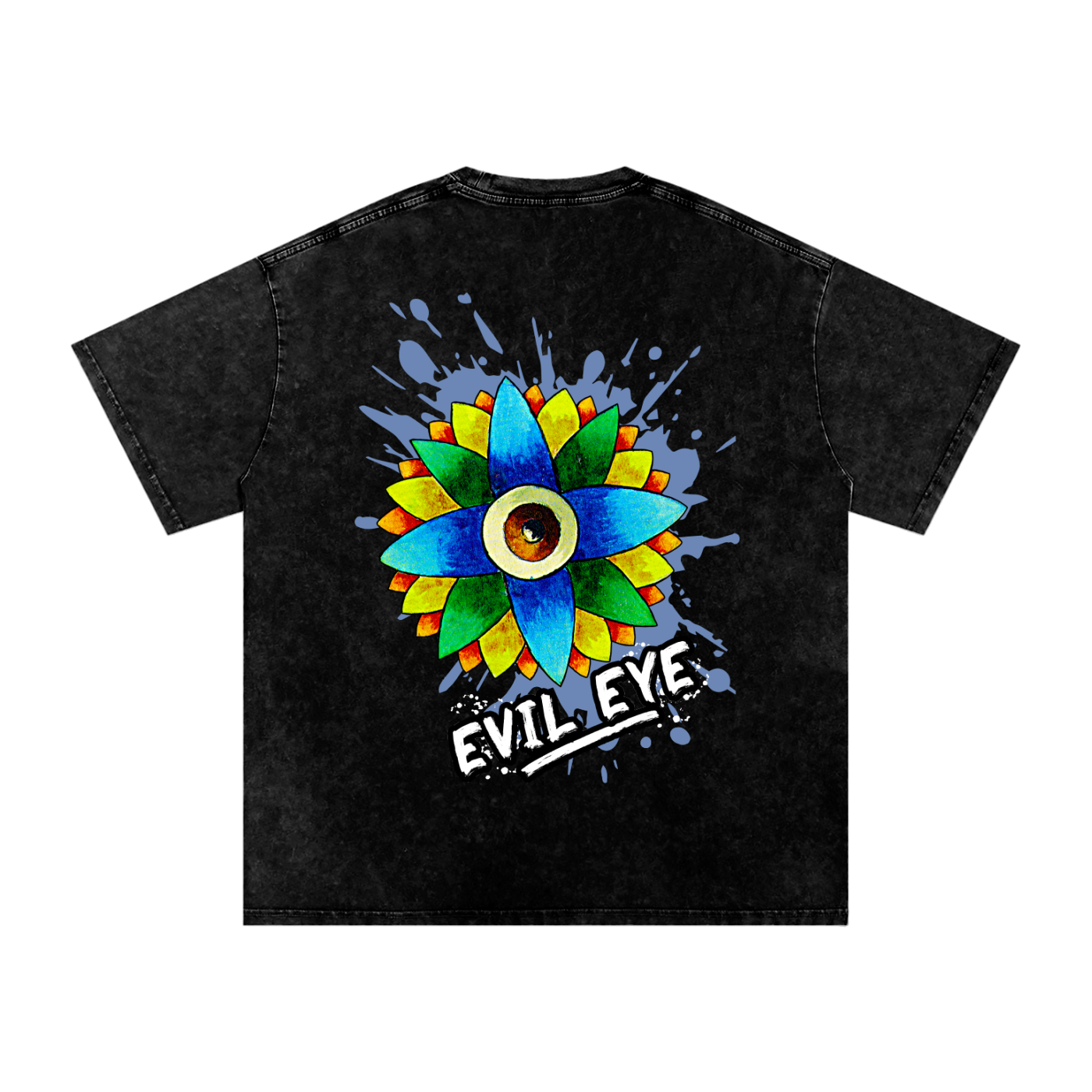 EVIL EYE Snow Washed Oversized Cotton T-Shirt